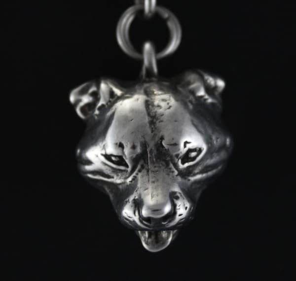Staffordshire Bull Terrier, Staffik, Staffi - halsband med hund, silverpläterat hänge för en hundfantast, unika Art-Dog-smycken