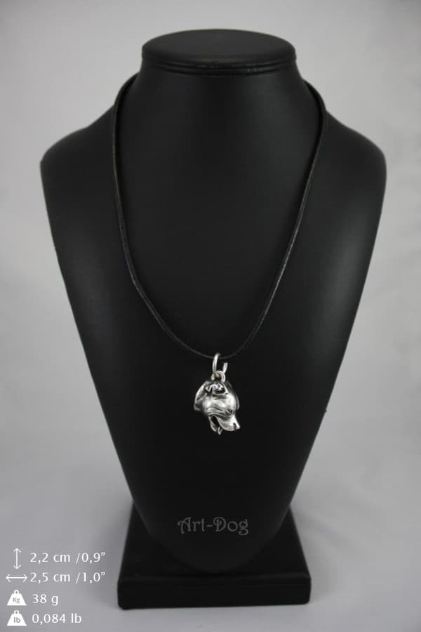 Staffordshire Bull Terrier, Staffik, Staffi - halsband med hund, silverpläterat hänge för en hundfantast, unika Art-Dog-smycken