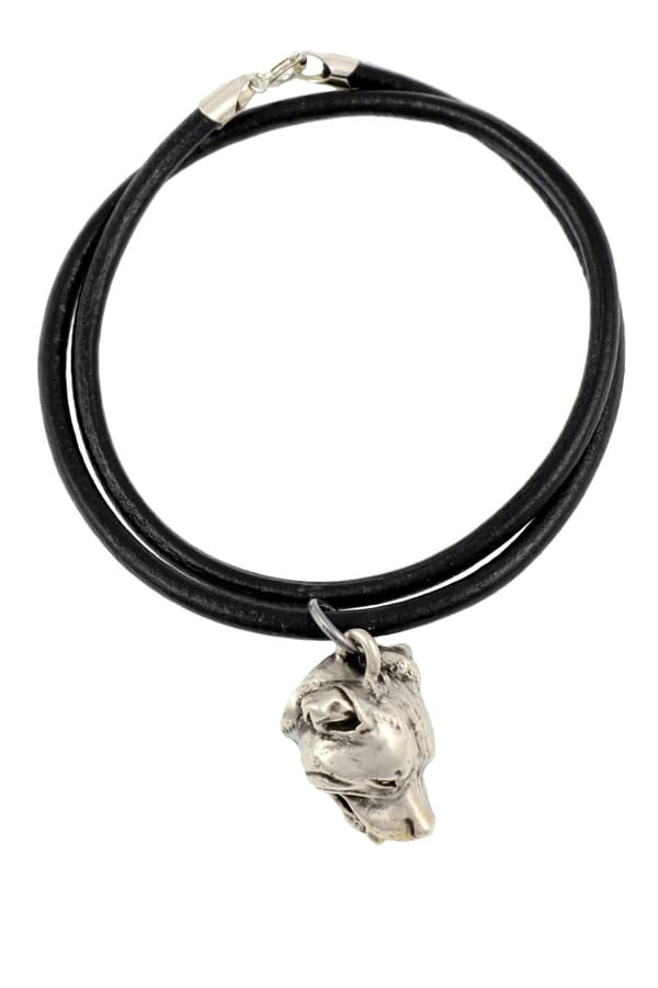 Staffordshire Bull Terrier, Staffik, Staffi - halsband med hund, silverpläterat hänge för en hundfantast, unika Art-Dog-smycken