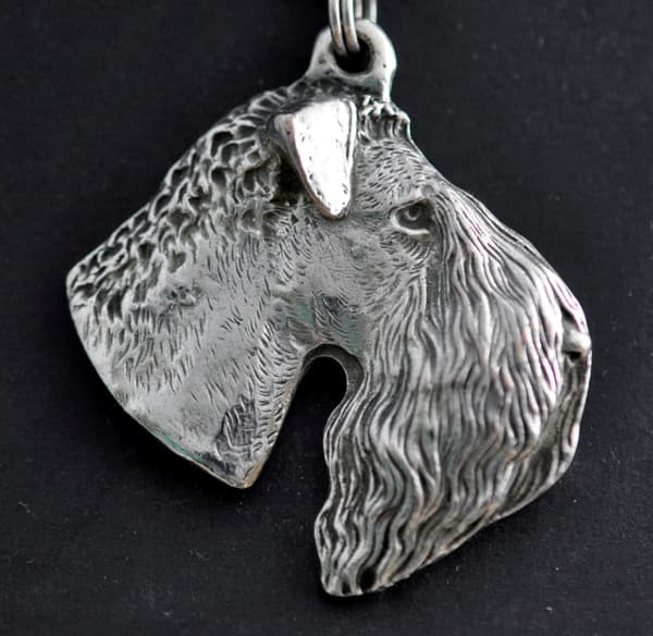 Kerry Blue Terrier, Irish Blue Terrier - halsband med en hund, silverpläterat hänge för en hundfantast, unika Art-Dog-smycken