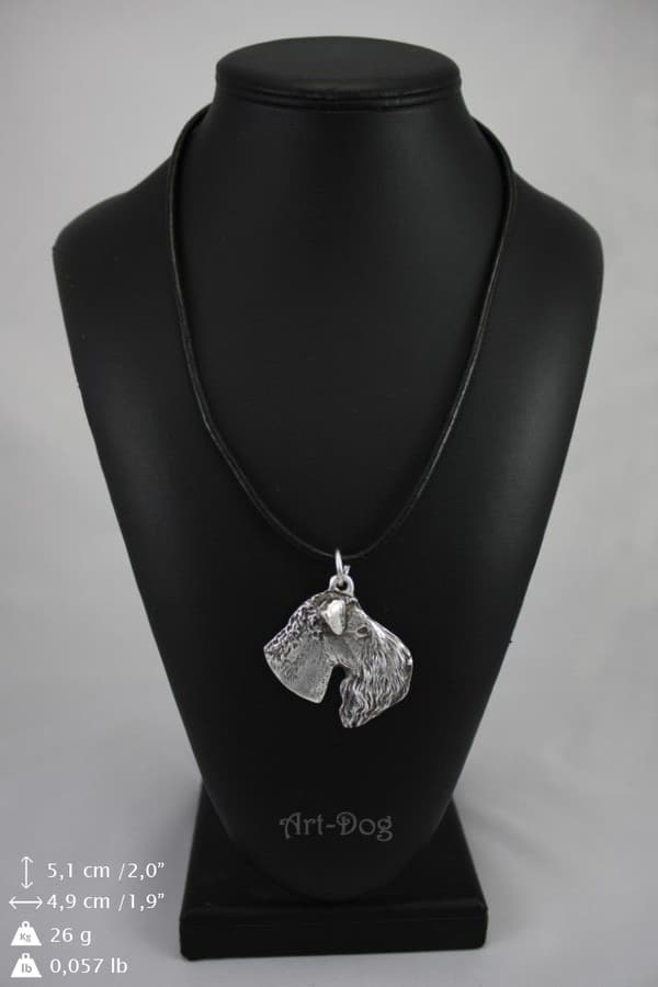 Kerry Blue Terrier, Irish Blue Terrier - halsband med en hund, silverpläterat hänge för en hundfantast, unika Art-Dog-smycken