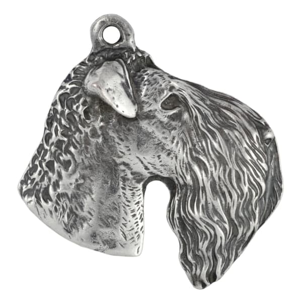 Kerry Blue Terrier, Irish Blue Terrier - halsband med en hund, silverpläterat hänge för en hundfantast, unika Art-Dog-smycken