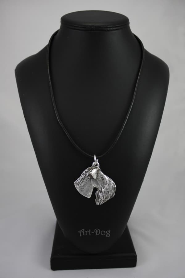 Kerry Blue Terrier, Irish Blue Terrier - halsband med en hund, silverpläterat hänge för en hundfantast, unika Art-Dog-smycken