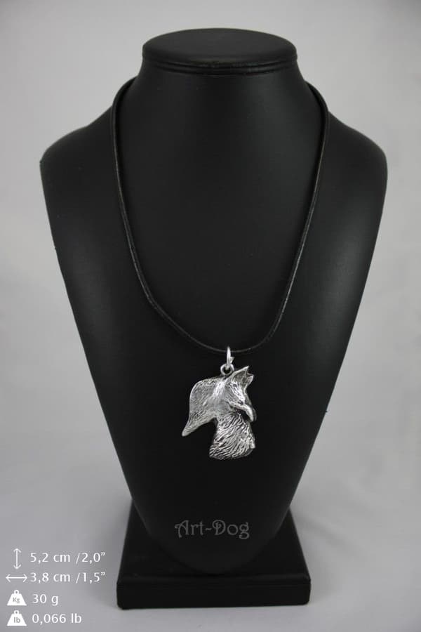 Scottish Terrier, Aberdeen Terrier - halsband med en hund, silverpläterat hänge för en hundfantast, unika Art-Dog-smycken