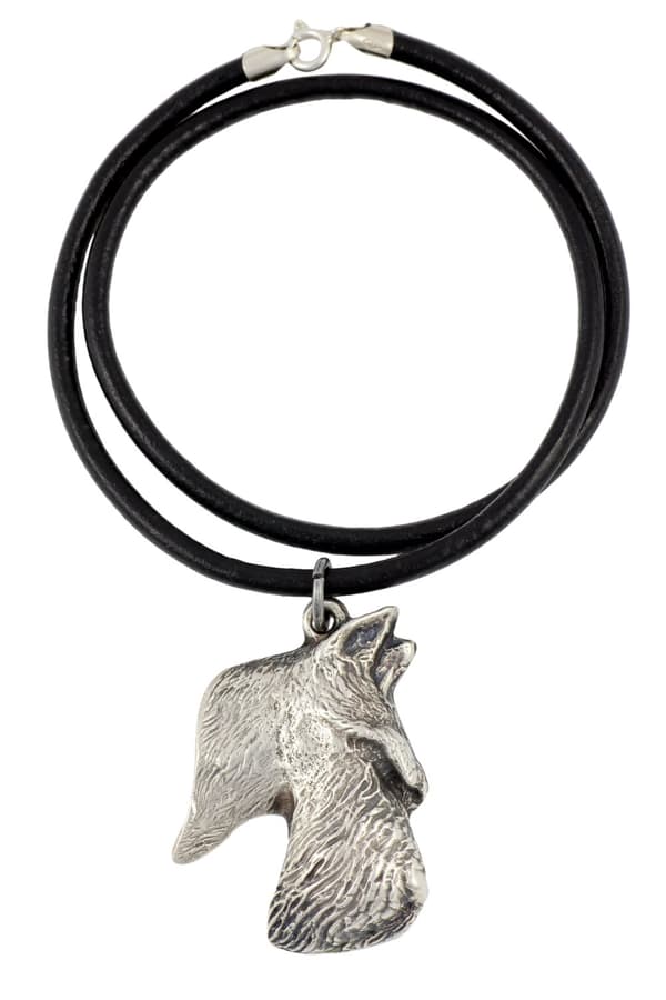 Scottish Terrier, Aberdeen Terrier - halsband med en hund, silverpläterat hänge för en hundfantast, unika Art-Dog-smycken