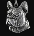 Miniatyrbild 3 av 7: French Bulldog II - halsband med en hund, silverpläterat hänge för en hundfantast, unika Art-Dog-smycken