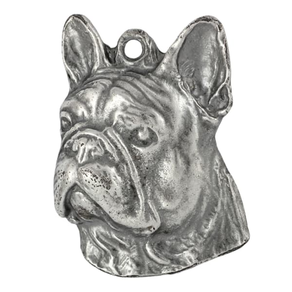 French Bulldog II - halsband med en hund, silverpläterat hänge för en hundfantast, unika Art-Dog-smycken