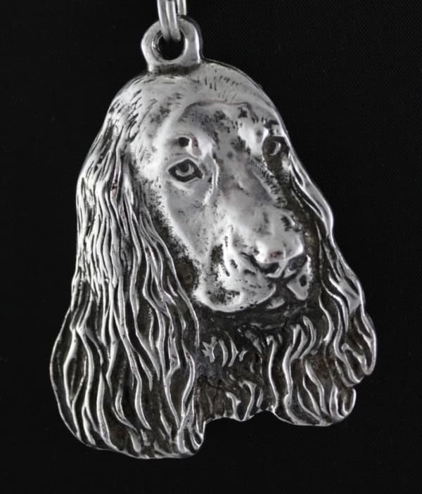 Engelsk Cocker Spaniel I - halsband med hund, silverpläterat hänge för en hundfantast, unika Art-Dog smycken