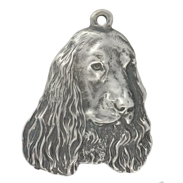 Engelsk Cocker Spaniel I - halsband med hund, silverpläterat hänge för en hundfantast, unika Art-Dog smycken