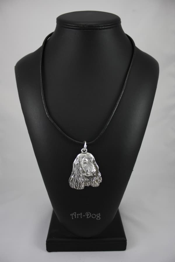 Engelsk Cocker Spaniel I - halsband med hund, silverpläterat hänge för en hundfantast, unika Art-Dog smycken