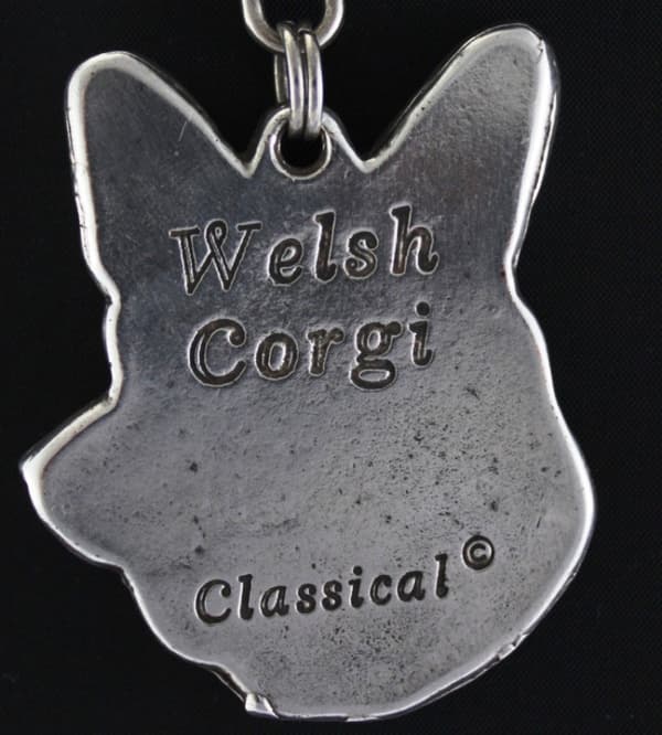Cardigan Welsh Corgi - halsband med en hund, silverpläterat hänge för en hundfantast, unika Art-Dog-smycken