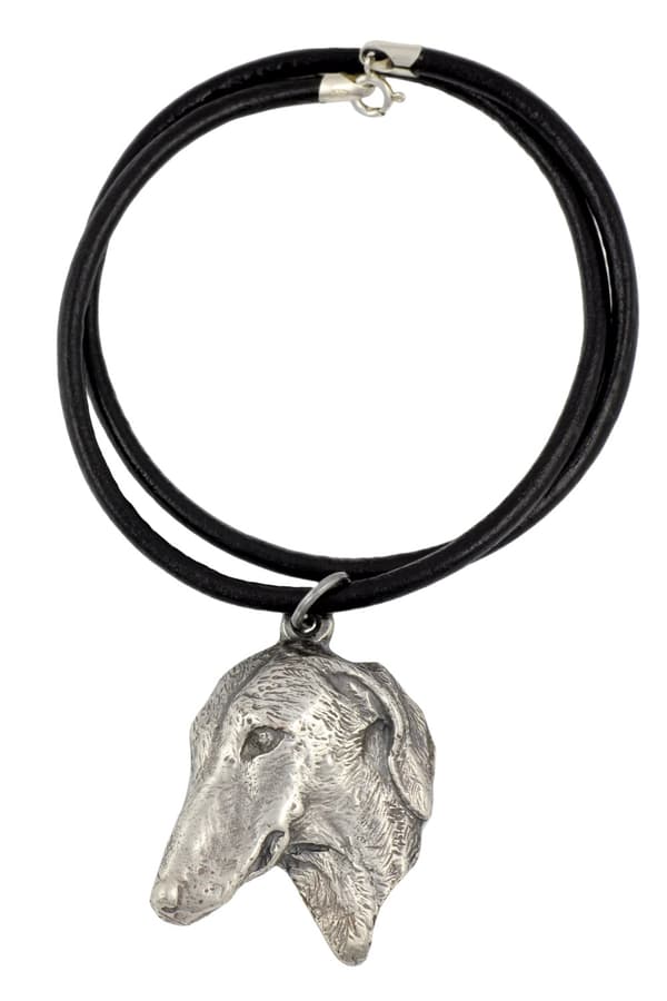Afrikansk vinthund, Azawakh II - halsband med en hund, silverpläterat hänge för en hundfantast, unika Art-Dog-smycken