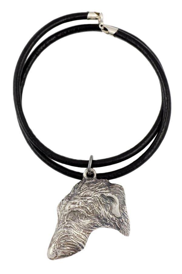 Scottish Greyhound, Deerhound - halsband med en hund, silverpläterat hänge för en hundfantast, unika Art-Dog-smycken