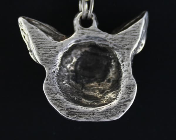 Korthårig Chihuahua - halsband med en hund, silverpläterat hänge för en hundfantast, unika Art-Dog-smycken