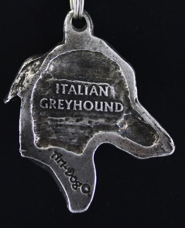 Italiensk vinthund, italiensk vinthund - halsband med en hund, silverpläterad hänge för en hundfantast, unika Art-Dog-smycken