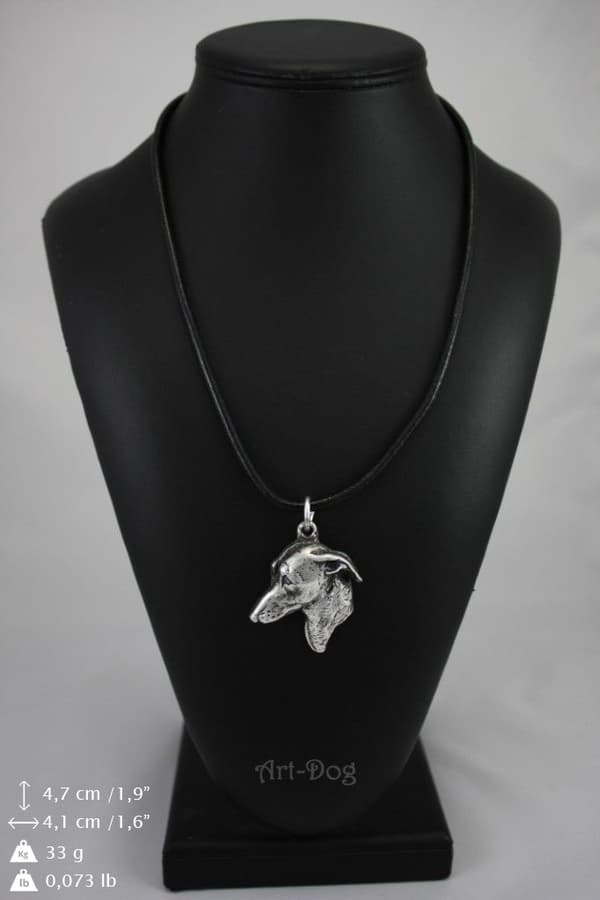 Italiensk vinthund, italiensk vinthund - halsband med en hund, silverpläterad hänge för en hundfantast, unika Art-Dog-smycken