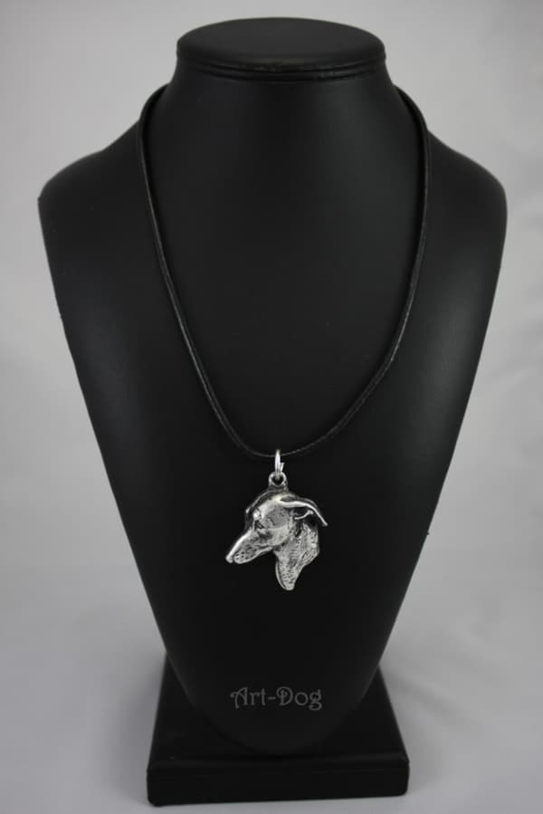 Italiensk vinthund, italiensk vinthund - halsband med en hund, silverpläterad hänge för en hundfantast, unika Art-Dog-smycken