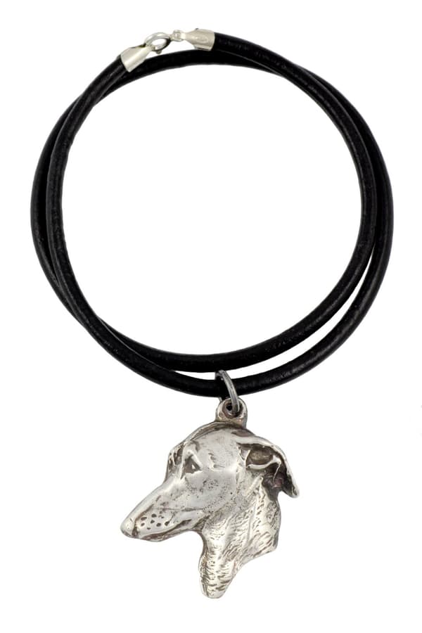 Italiensk vinthund, italiensk vinthund - halsband med en hund, silverpläterad hänge för en hundfantast, unika Art-Dog-smycken