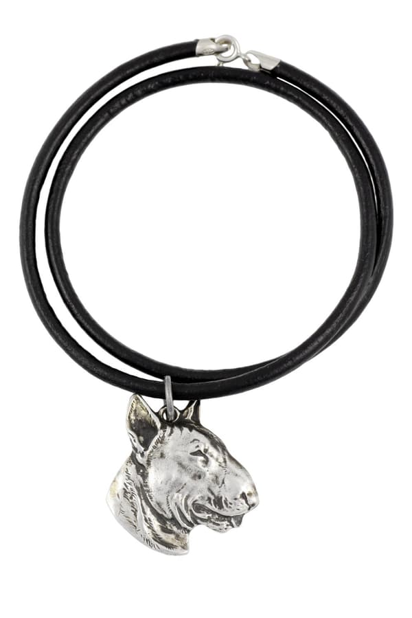 Bullterrieri, Bullterrieri III - kaulakoru koiralla, hopeoitu riipus koirafanille, ainutlaatuiset Art-Dog korut