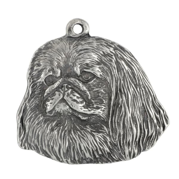 Pekingese - kaulakoru koiran kanssa, hopeoitu riipus koirafanille, ainutlaatuiset Art-Dog korut