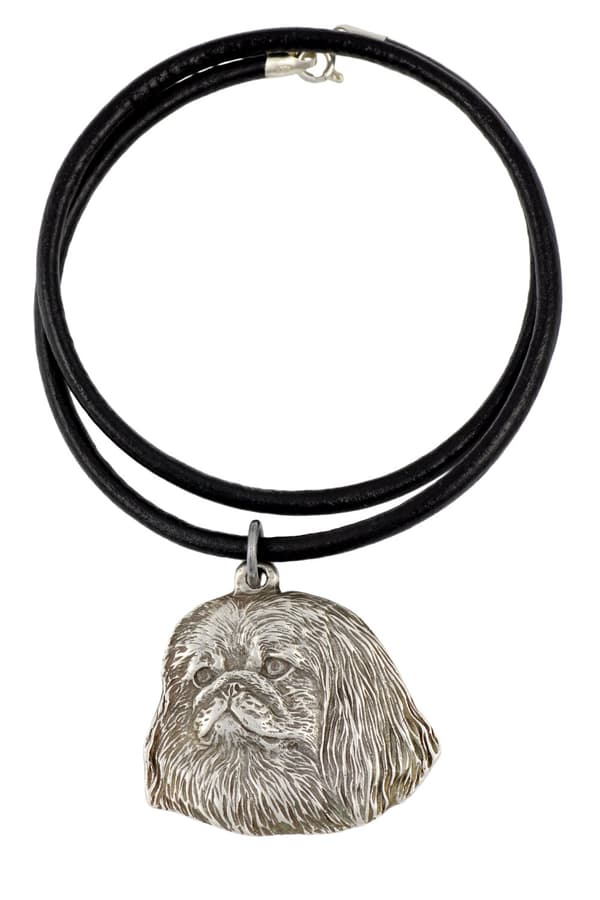 Pekingeser - halskæde med en hund, forsølvet vedhæng til en hundefan, unikke Art-Dog smykker