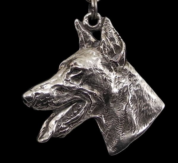 Doberman, Dobermann - halsband med hund, silverpläterat hänge för en hundfantast, unika Art-Dog smycken