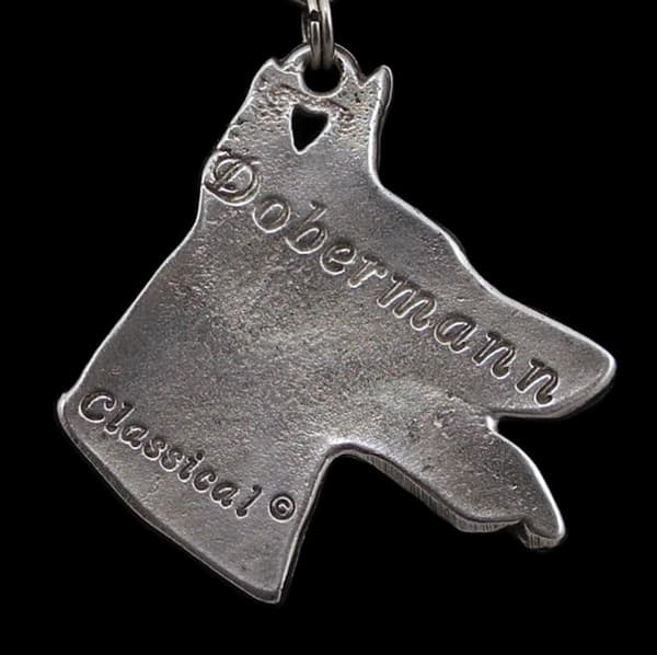 Doberman, Dobermann - halsband med hund, silverpläterat hänge för en hundfantast, unika Art-Dog smycken