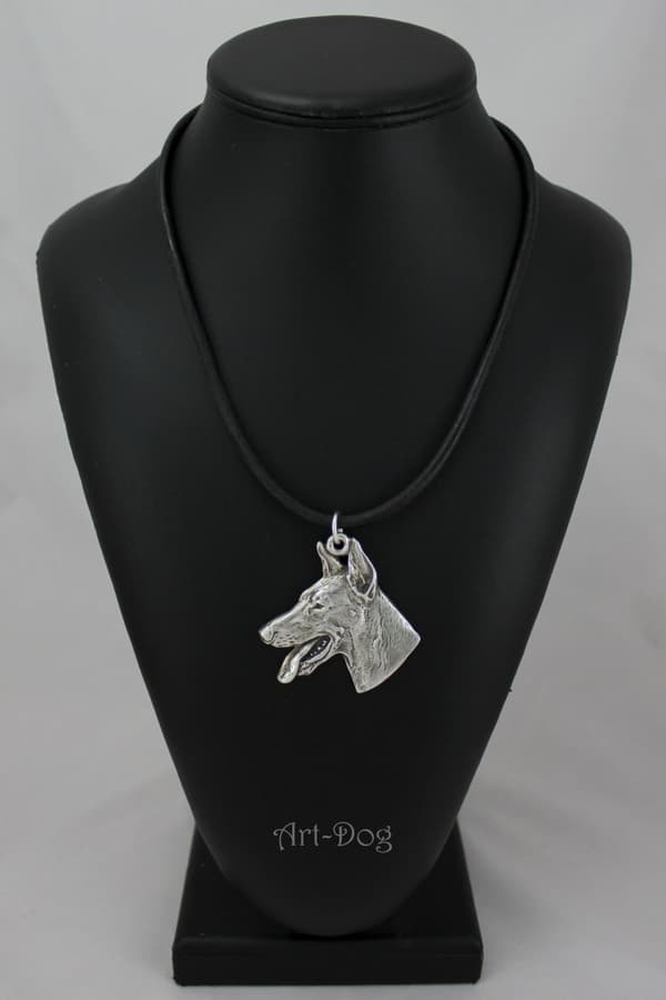 Doberman, Dobermann - halsband med hund, silverpläterat hänge för en hundfantast, unika Art-Dog smycken