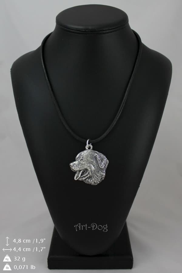 Berner Sennenhund, Berner Sennenhund - halsband med hund, silverpläterat hänge för en hundfantast, unika Art-Dog smycken