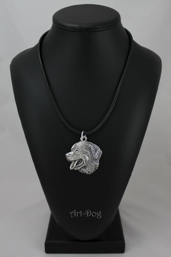 Berner Sennenhund, Berner Sennenhund - halsband med hund, silverpläterat hänge för en hundfantast, unika Art-Dog smycken