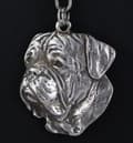 Pikkukuva 3 / 7: Bordeaux Dog, Dogue de Bordeaux, French Mastiff II - kaulakoru koiralla, hopeoitu riipus koirafanille, ainutlaatuiset Art-Dog korut