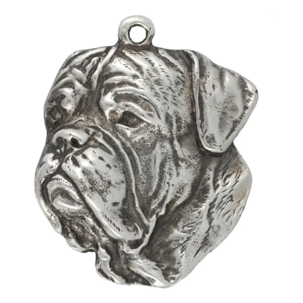 Bordeaux Dog, Dogue de Bordeaux, French Mastiff II - kaulakoru koiralla, hopeoitu riipus koirafanille, ainutlaatuiset Art-Dog korut
