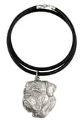Pikkukuva 1 / 7: Bordeaux Dog, Dogue de Bordeaux, French Mastiff II - kaulakoru koiralla, hopeoitu riipus koirafanille, ainutlaatuiset Art-Dog korut