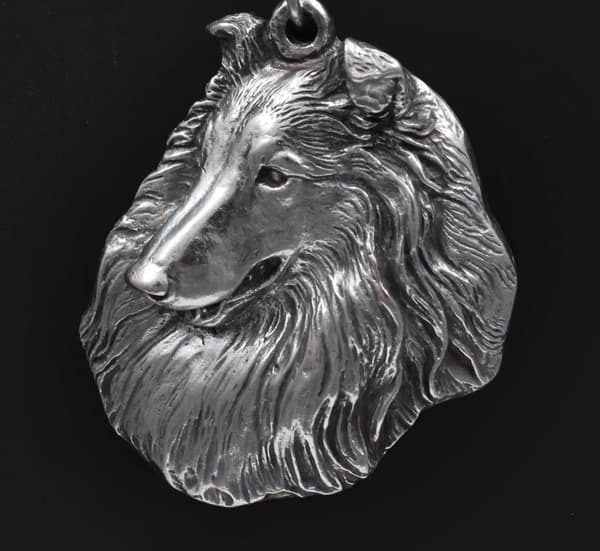 Langhåret Scottish Shepherd, Collie rough - halskæde med en hund, sølvbelagt vedhæng til en hundefan, unikke Art-Dog smykker