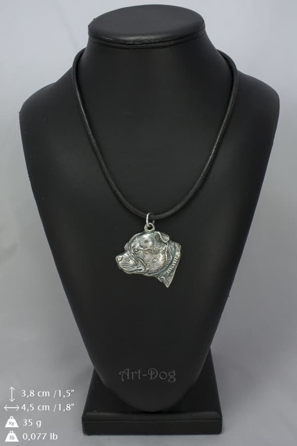 Staffordshire Bull Terrier, Staffik, Staffi III - halsband med en hund, silverpläterat hänge för en hundfantast, unika Art-Dog-smycken