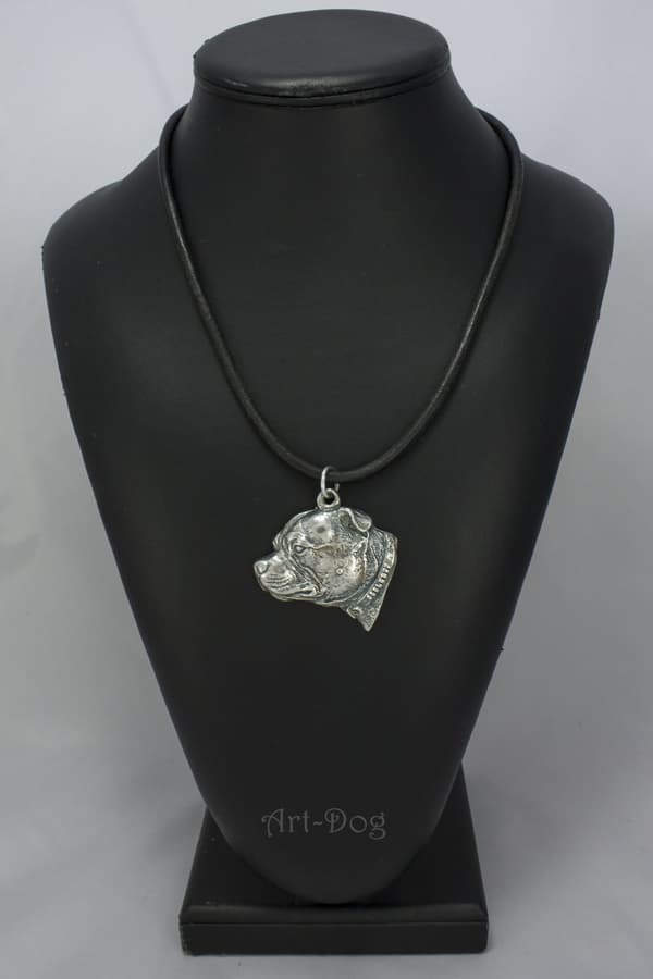 Staffordshire Bull Terrier, Staffik, Staffi III - halsband med en hund, silverpläterat hänge för en hundfantast, unika Art-Dog-smycken