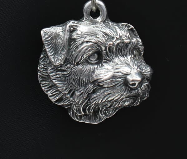 Norfolk Terrier - halsband med hund, silverpläterat hänge för en hundfantast, unika Art-Dog-smycken