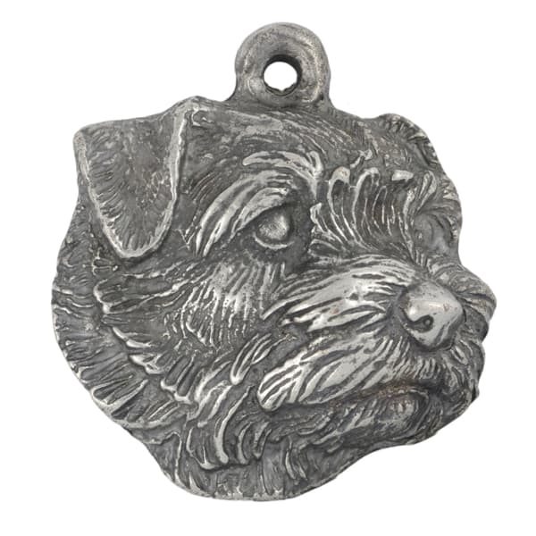 Norfolk Terrier - halsband med hund, silverpläterat hänge för en hundfantast, unika Art-Dog-smycken