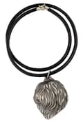 Miniatyrbild 1 av 6: Polish Lowland Sheepdog, PON - halsband med en hund, silverpläterat hänge för en hundfantast, unika Art-Dog-smycken