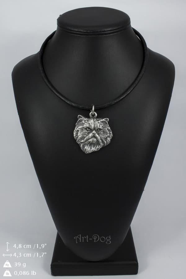 Persiskt - halsband med en katt, silverpläterat hänge för en kattfantast, unika Art-Dog-smycken
