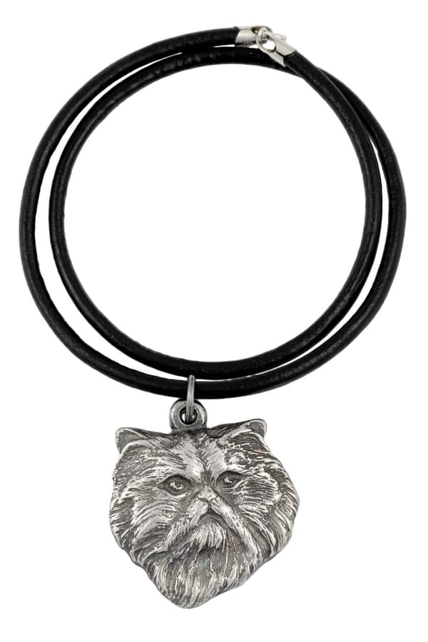 Persiskt - halsband med en katt, silverpläterat hänge för en kattfantast, unika Art-Dog-smycken