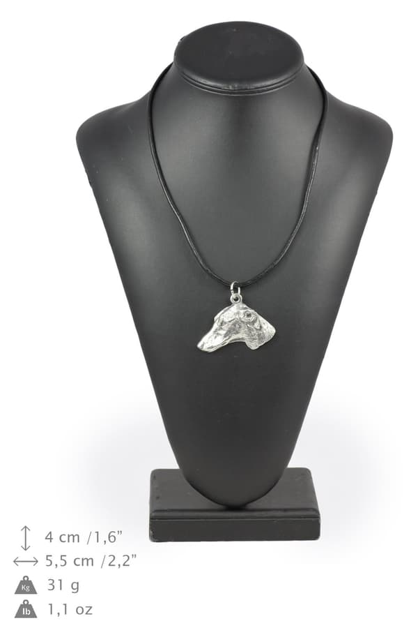 Afrikansk vinthund, Azawakh - halsband med en hund, silverpläterat hänge för en hundfantast, unika Art-Dog-smycken