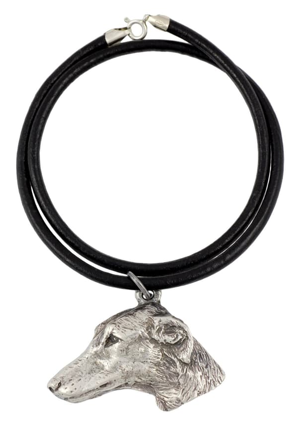 Afrikansk vinthund, Azawakh - halsband med en hund, silverpläterat hänge för en hundfantast, unika Art-Dog-smycken