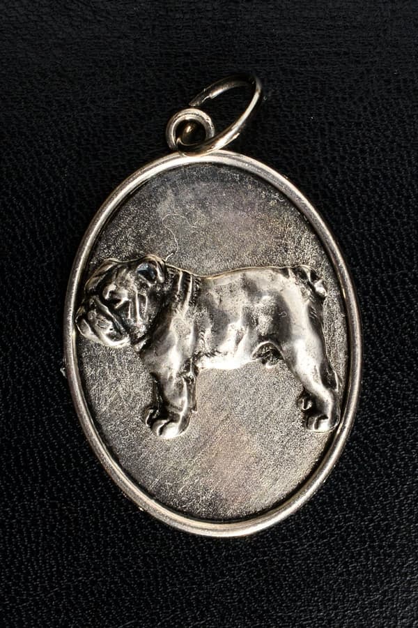 Engelsk bulldog, Bulldog I - halsband med hund, hänge för hundmamma, unika Art-Dog smycken