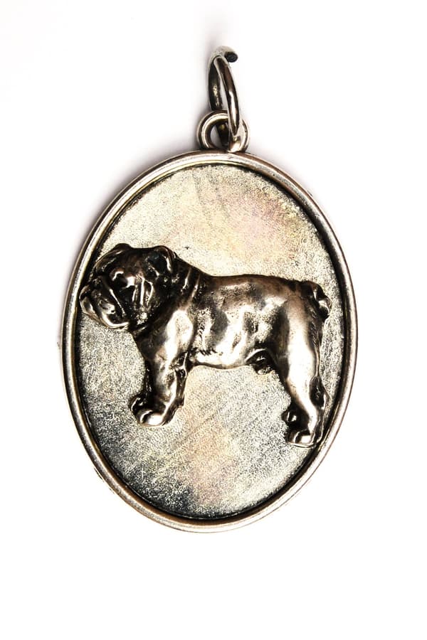 Engelsk bulldog, Bulldog I - halsband med hund, hänge för hundmamma, unika Art-Dog smycken