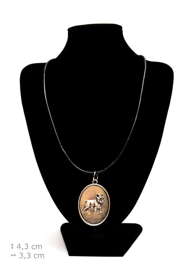 French Bulldog I - halsband med en hund, hänge för en hunds mamma, unika Art-Dog smycken