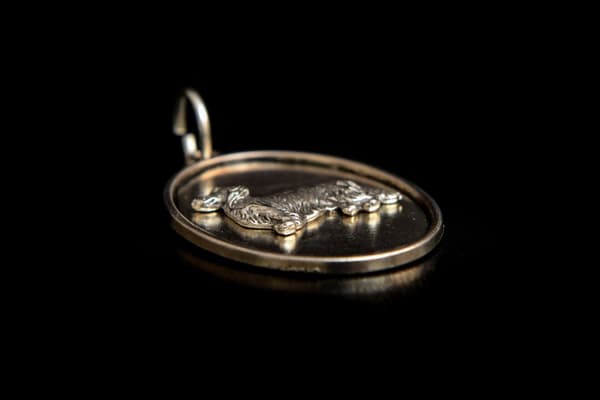 Tax III - halsband med en hund, hänge för en hunds mamma, unika Art-Dog smycken