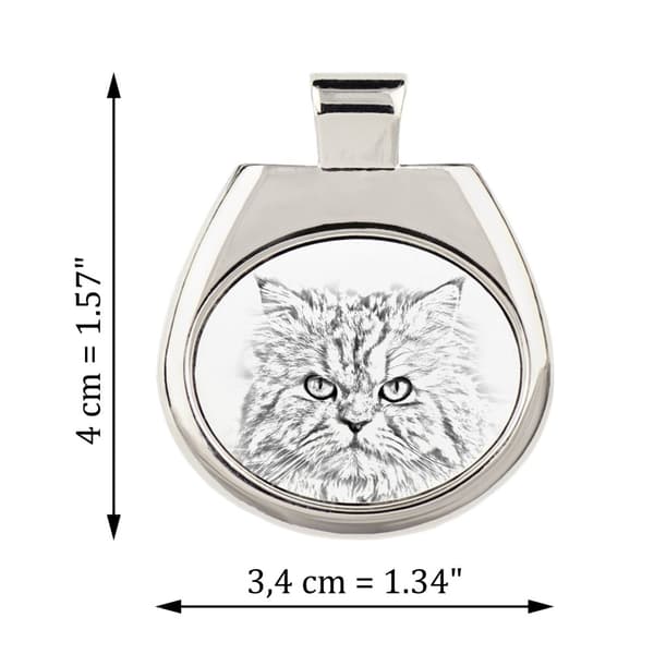 Persiskt - halsband med en katt, personligt hänge med ett foto, unikt halsband för kvinnor och män av Art-Dog