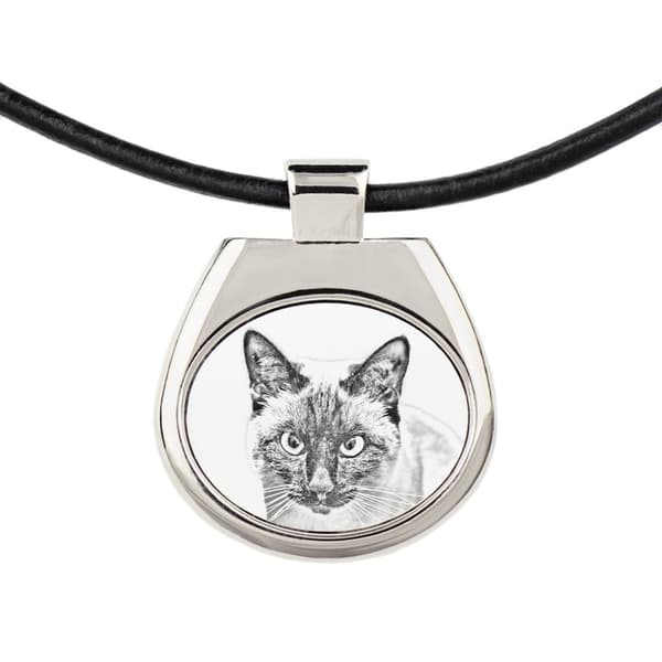 Siames - halsband med en katt, personligt hänge med foto, unikt halsband för kvinnor och män av Art-Dog
