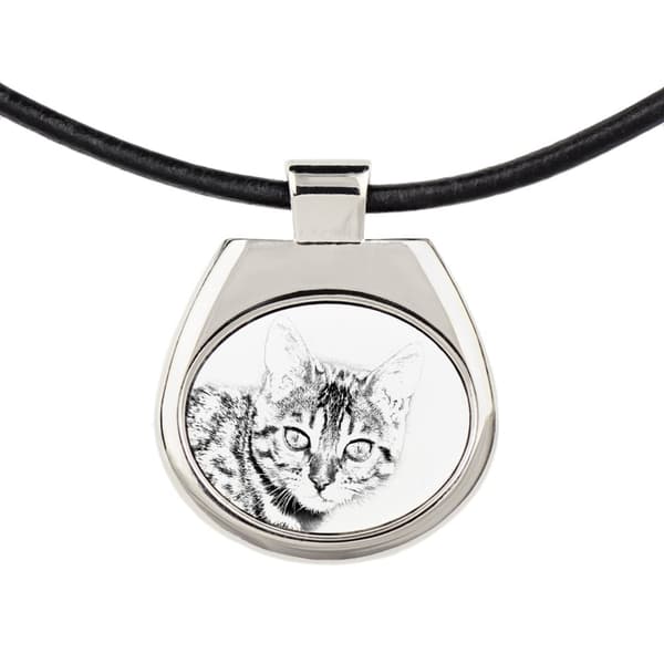 Bengali - halsband med en katt, personligt hänge med foto, unikt halsband för kvinnor och män av Art-Dog